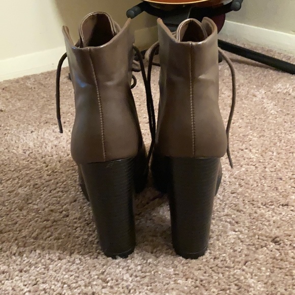JustFab Chocolate heel booties - Picture 2 of 6